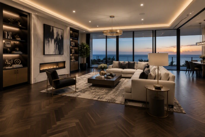 CHEVRON TIMBER FLOORING